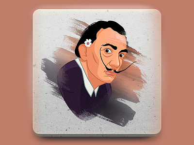 Salvador Dali sticker illustration