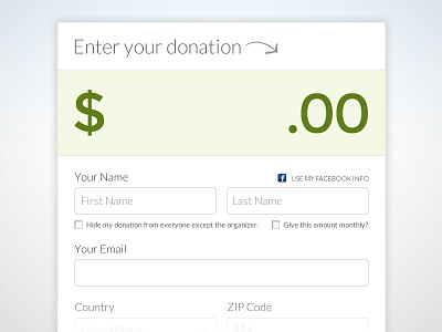 Enter Donation forms payment ux