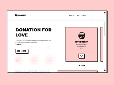 LOVEME design inspiration landing page love minimal minimalistic pink pixel retro ui ux vintage web web application