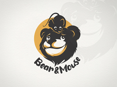 Bear & Mouse Logo animal bear branding cartoon character children cute design friends graphic design icon illustration kids logo logo design mascot mice mouse pet vet