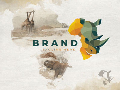 Rhino Logo africa animal branding design icon illustration logo nature rhino rhinoceros travel travelling vector