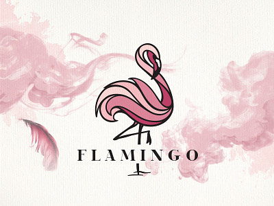 Flamingo Logo animal beauty bird branding cosmetics design flamingo icon illustration logo logo design nature pink vector