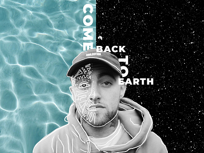 Comeback To Earth - Mac Miller dedication piece illustration mac miller mixed media portrait