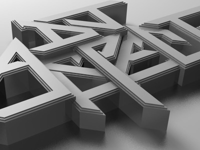 Hand drawn to 3D 3d logo rough typography