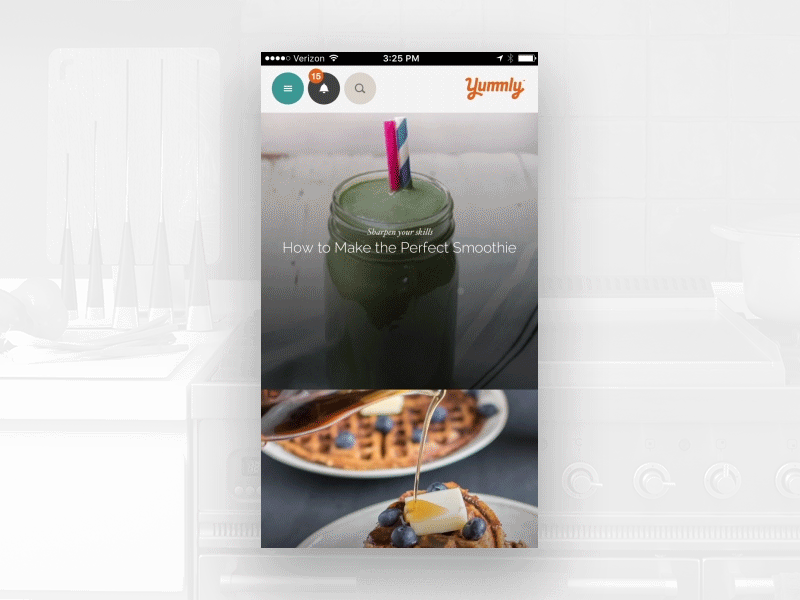 Nutrition Flow animation anml app design cooking food ios modern nutrition prototype recipes transition yummly