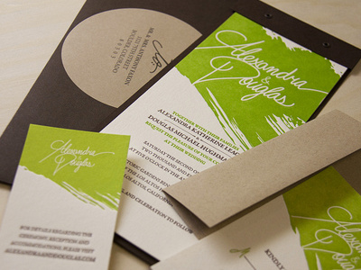 Hand scripted letter pressed Invites