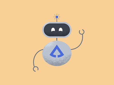 Hi, I'm Sprucebot branding character illustration robot