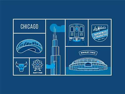 Where We Work - Chicago architechture branding building chicago design icon illustration illustrator typography vector