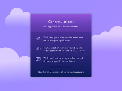 WIAD Day: Anxiety + Confirmations accessibility congrats congratulations design icon purple sky ui ux vector web