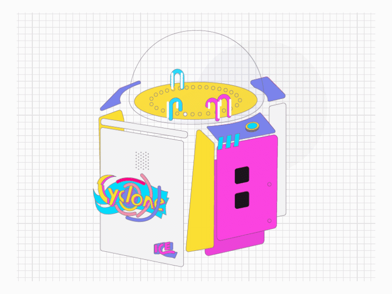 Cyclone Arcade - 15minmograph 15minmograph 15minutemotiongraphic 90s animated gif animation arcade chance cyclone design doodle doodleaday game gaming illustration logo mograph redemption skill tickets