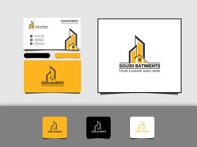 Logo Buildings batiment branding building logo logo design yellow