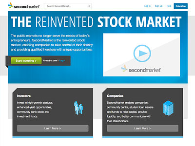 SecondMarket Homepage css html illustration secondmarket web design