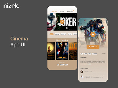 Cinema app app development design inspiration kuwait nizek ui ui design