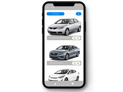 Sell Cars app design ui ux