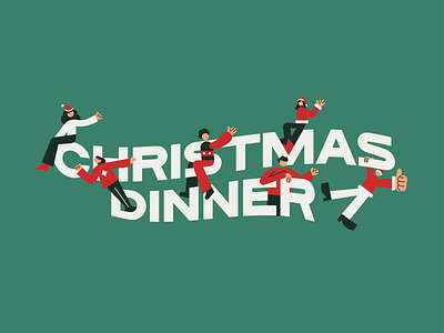 Christmas Dinner Illustration branding colors drawing graphic design illustration illustrator navidad vector