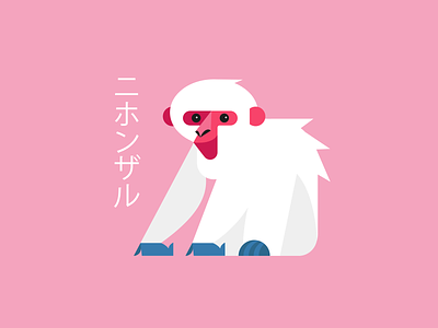 Japanese Macaque drawing illustration