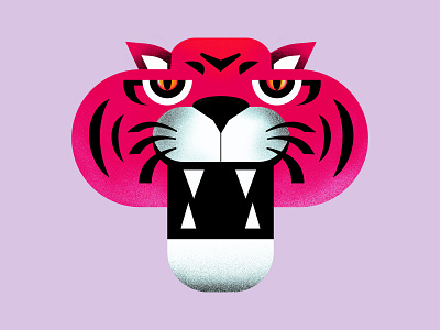 Tiger icon character colors drawing illustration procreate ui vector