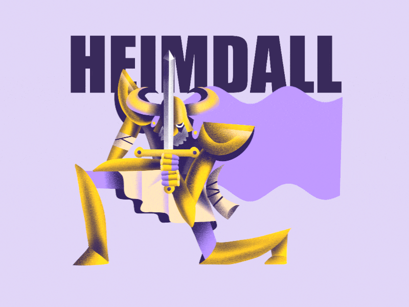 HEIMDALL SYSTEM branding character colors design drawing illustration logo procreate vector