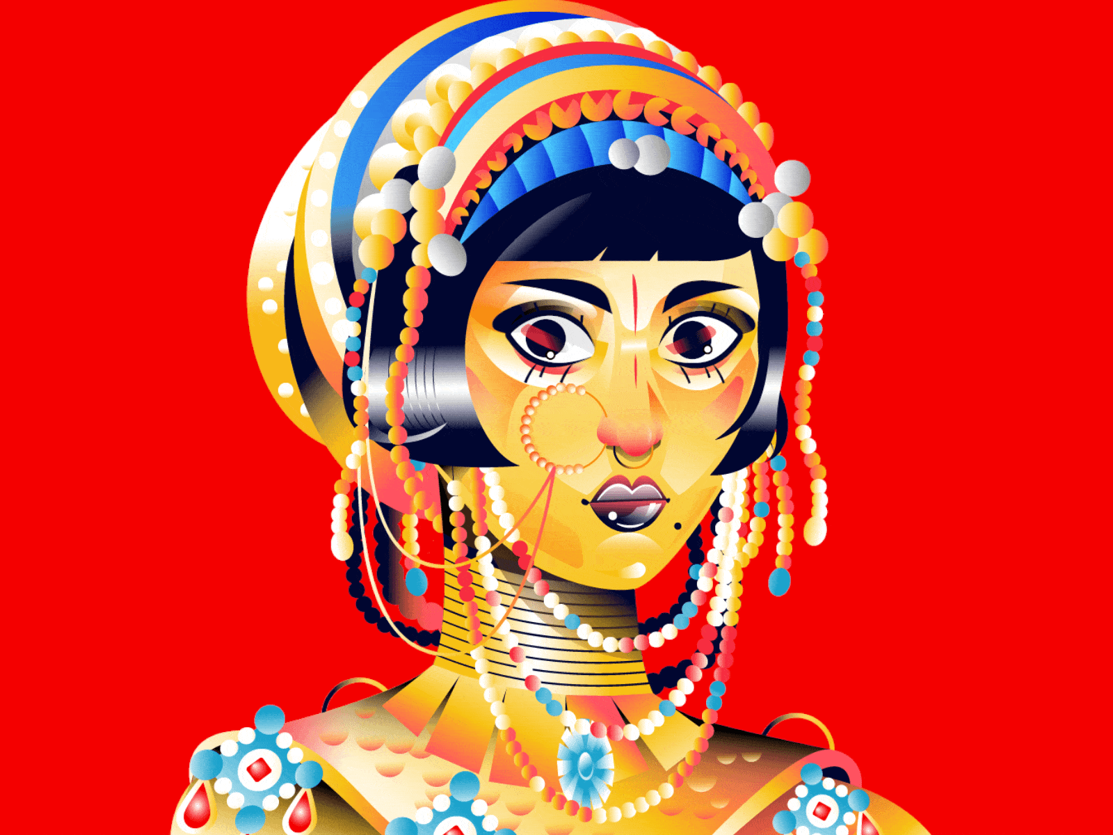 Jibaro Girl character colors drawing fanart girl gold illustration vector