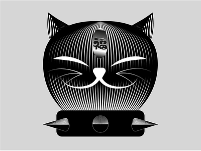 black lucky cat branding cat character design drawing illustration vector