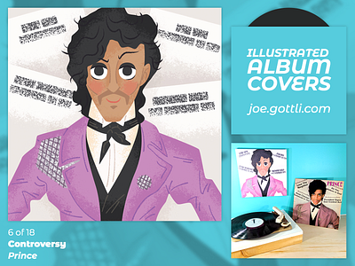 Illustrated Album Covers - Controversy by Prince album art album cover design illustration illustrator vector vinyl record