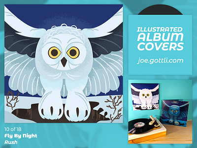 Illustrated Album Covers - Fly by Night by Rush