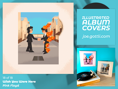 Illustrated Album Covers - Wish You Were Here album art album cover design illustration illustrator vector vinyl record