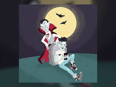 Dracula and His Son halloween halloween design illustration illustration design monster mash poster poster art poster design