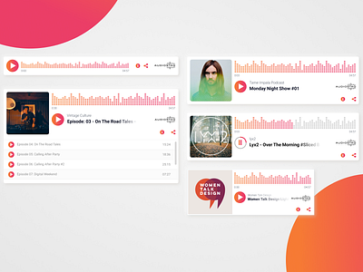 UI - Embedded audio player app embed music player podcast podcasts ui design user interface