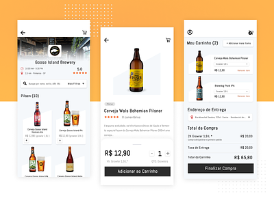 Brewery App UI app brewery dailyui design lucas loyola minimal mobile app mobile ui startup ui ui design user interface ux design
