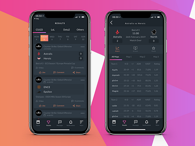 eSports App - Match Results