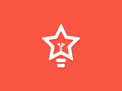 Startup incubator logo concept company red bright brighten ideas star bulb light concept logo startup