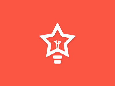 Startup incubator logo concept bright brighten bulb company concept ideas light logo red star startup