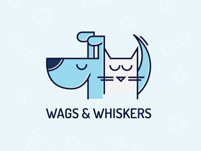 Wags & Whiskers animals cat dog kitty logo pet puppy shelter store wags whiskers
