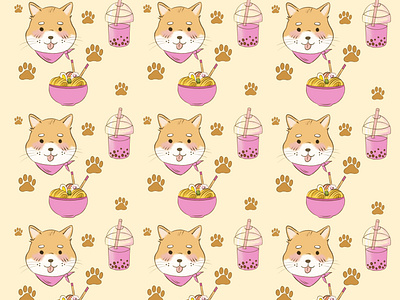 Shiba Inu Pattern cute animal cute art design digital art digital illustration digital painting digitalart dog illustration illustator illustration pattern pattern art pattern design