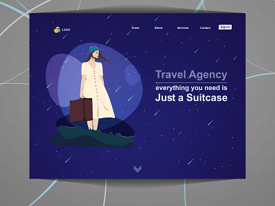 Just a suitcase copywriting design landing page design travel agency uidesign