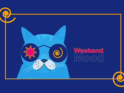 Weekend Mood branding hero banner illustration landing page design vector