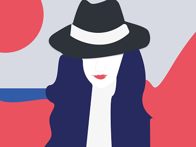 Flat Design- Woman in Hat