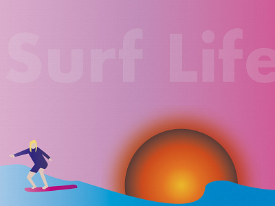 Surf Life flat design gradient illustration