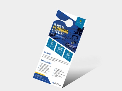 Plumber Door Hanger advertisement contractor door hanger electrician handyman home house marketing pamphlet plumber plumber door hanger plumber service plumbing repair service