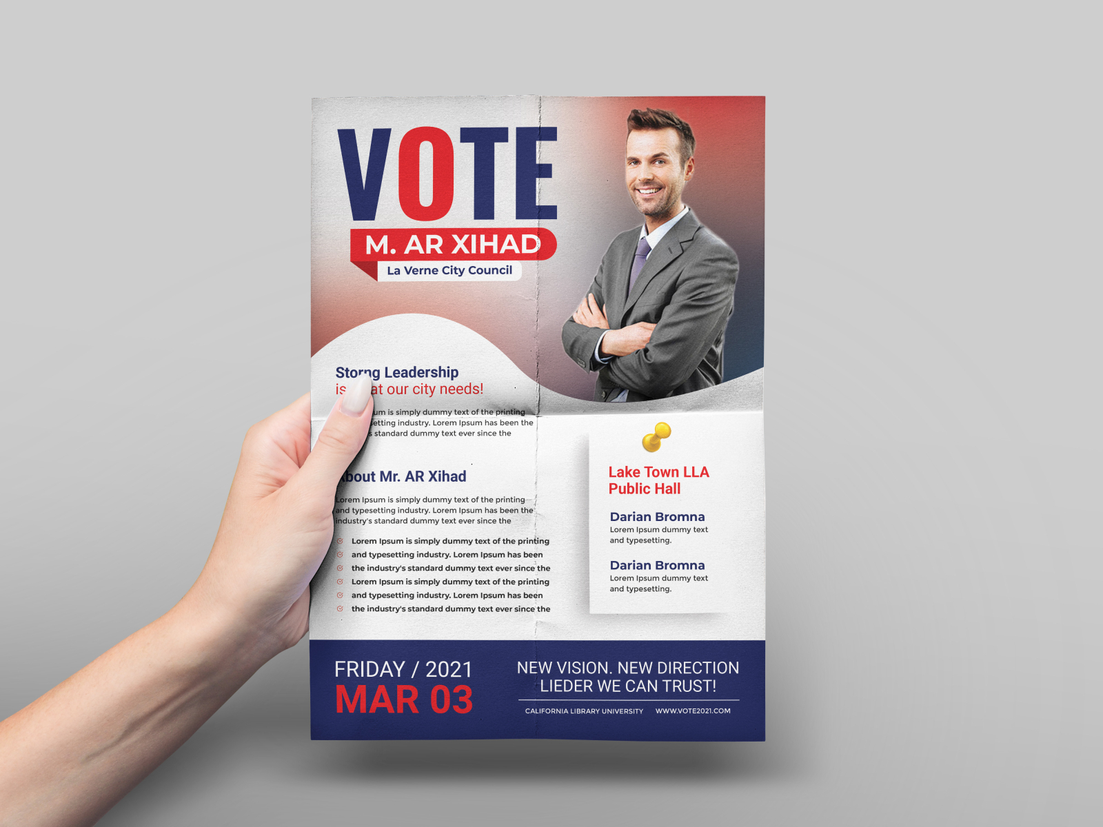 Political Vote Election Campaign Flyer Template by AR Xihad on Intended For Campaign Flyer Template