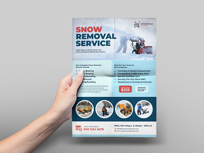 Snow Removal Service Poster branding cleaning service door hanger marketing promotion snow removal snow removal door hanger snow removal service winter