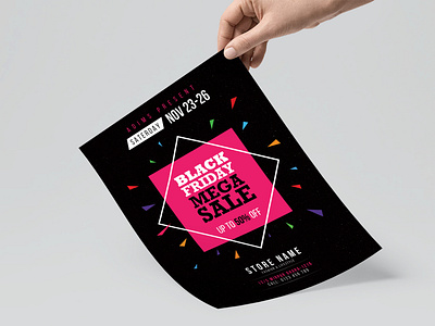 Black Friday Mega Sale Flyer black black friday brand branding christmas sale discount discount flyer fashion sale new year sale promote promotion sale shop store winter sale