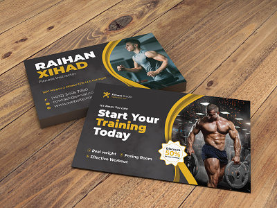 Gym Business Card branding business card fitness fitness card gym gym business card gym flyer health promotion ramba yoga zumba