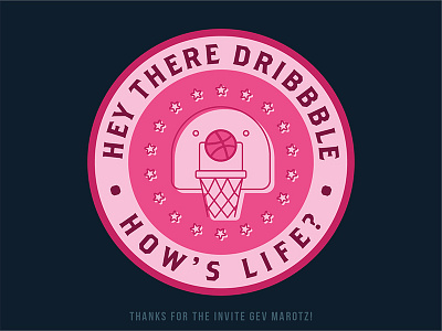 Dribble badge debut design dribbble hello icon illustration logo