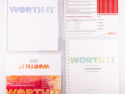 Worth It capital campaign print package art direction booklet branding design logo print print design