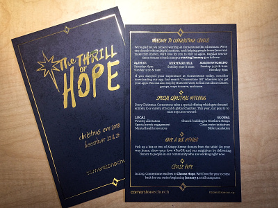 The Thrill of Hope Christmas programs gold foil premium paper print print design
