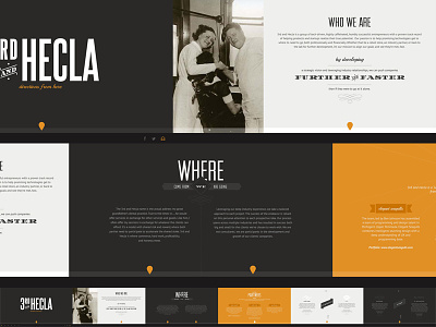 Hecla banner dark elegant seagulls orange side scroll vintage web