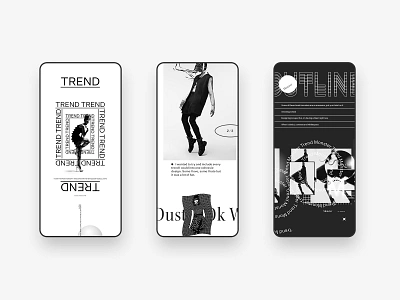 Trend Monster Mobile brutalist clean fashion mobile mocktober trendy type typography ui