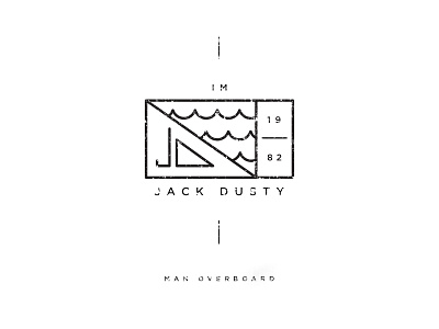 I'm Jack Dusty branding elegant seagulls flag identity jack dusty man overboard nautical stamp waves
